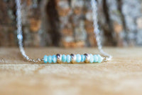 Dainty Larimar Bar Necklace