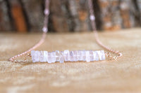 Rose Quartz Bar Necklace