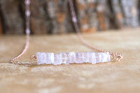 Rose Quartz Bar Necklace