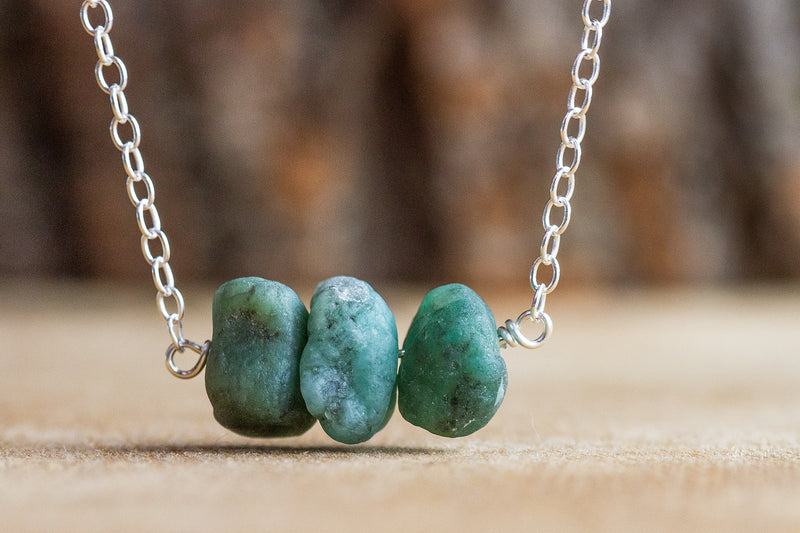 Raw Emerald Necklace