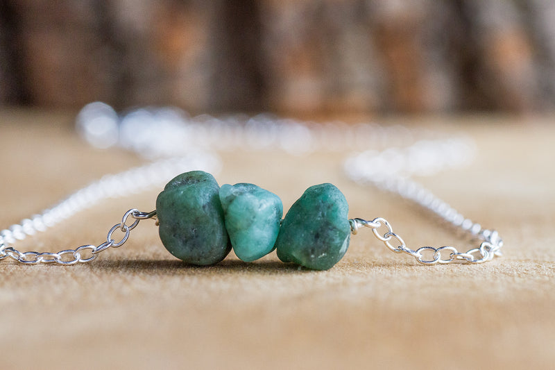 Raw Emerald Necklace