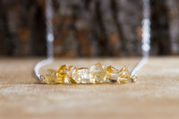 Raw Citrine Bar Necklace