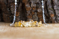 Raw Citrine Bar Necklace