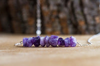 Raw Amethyst Bar Necklace