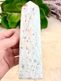 Blue Aragonite Point 145mm IN