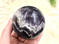 Chevron Amethyst Free-Standing Sphere 61mm JL - Third Eye & Crown Chakra