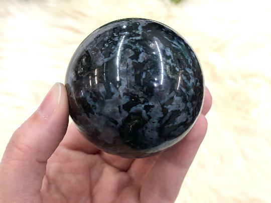 Indigo Gabbro Mystic Merlinite Crystal Sphere 56mm JW