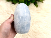 Blue Calcite Freeform Stone 127mm KA  - Anxiety Crystal - Throat Chakra Stone - Self Standing Stones