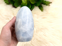 Blue Calcite Freeform Stone 127mm KA  - Anxiety Crystal - Throat Chakra Stone - Self Standing Stones