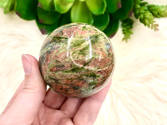 Unakite Sphere 56mm KN - Heart Chakra Stone