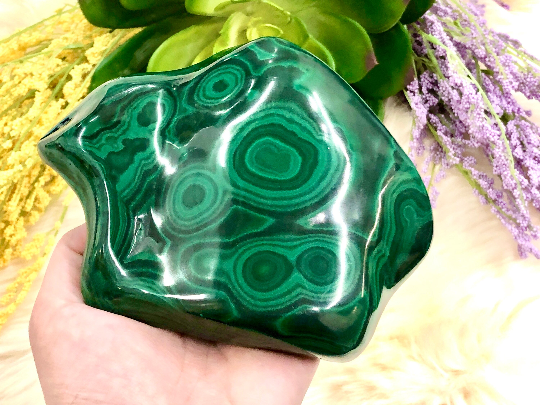 Real Malachite Stone Crystal Freeform 138mm LA - Heart Chakra Crystal