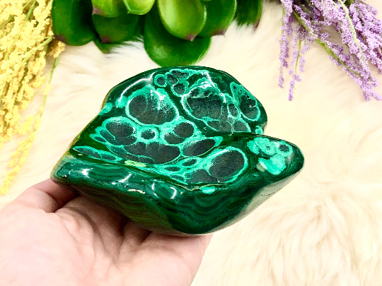 Real Malachite Stone Crystal Freeform 138mm LA - Heart Chakra Crystal