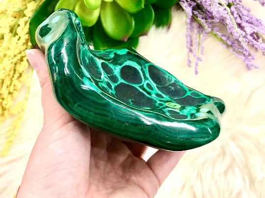 Real Malachite Stone Crystal Freeform 138mm LA - Heart Chakra Crystal