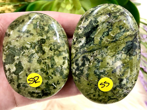 Epidote Palmstone 60mm-70mm - Heart Chakra Stone