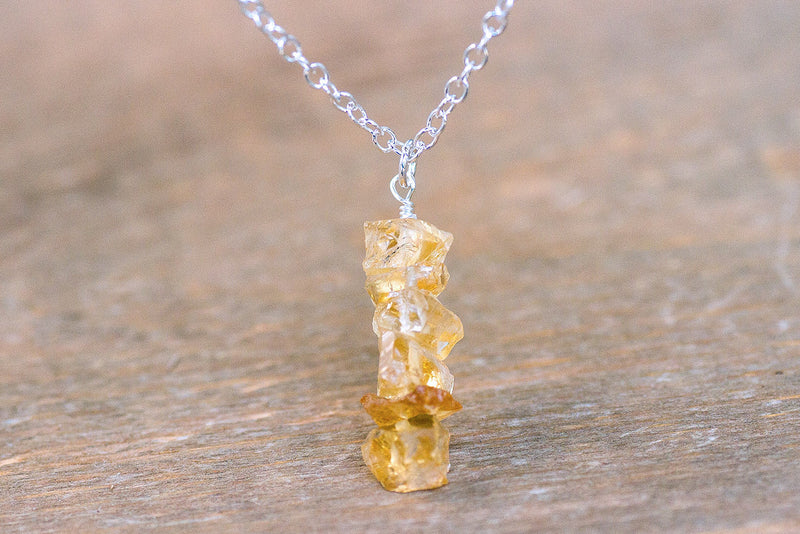 Raw Citrine Pendant Necklace