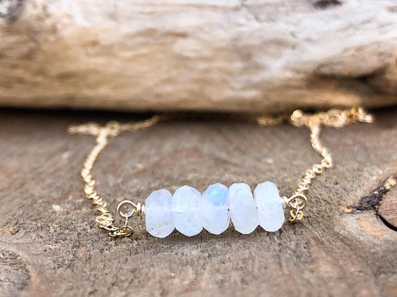 Rainbow Moonstone Pendant Necklace By Moon Lotus Crystals