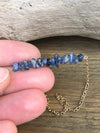 Raw Sapphire September Birthstone Bar Necklace