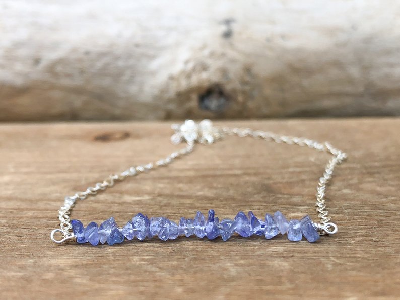 Raw Tanzanite December Birthstone Necklace