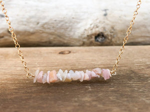 Raw Pink Opal Necklace
