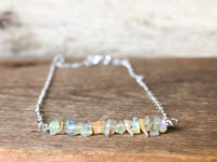 Raw Opal Bar Necklace