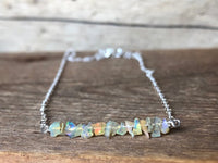 Raw Opal Bar Necklace