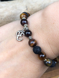 Tiger Eye and Lava Rock Essential Oil Diffuser Bracelet