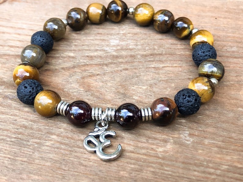 Tiger Eye and Lava Rock Essential Oil Diffuser Bracelet