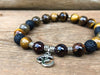 Tiger Eye and Lava Rock Essential Oil Diffuser Bracelet