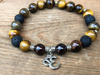 Tiger Eye and Lava Rock Essential Oil Diffuser Bracelet