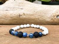 Howlite and Lava Rock Essential Oil Diffuser Bracelet