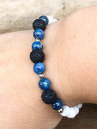 Howlite and Lava Rock Essential Oil Diffuser Bracelet