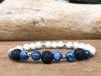 Howlite and Lava Rock Essential Oil Diffuser Bracelet