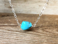 Dainty Real Turquoise Bar Necklace