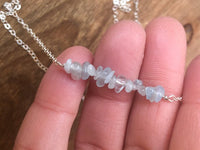 Aquamarine March Birthstone Bar Necklace