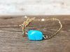 Dainty Real Turquoise Bar Necklace