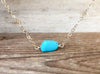 Dainty Real Turquoise Bar Necklace