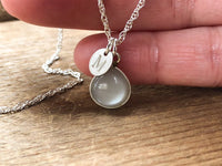 Gray Moonstone June Birthstone Necklace