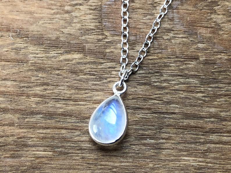 Rainbow Moonstone Pendant Necklace