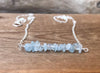 Aquamarine March Birthstone Bar Necklace