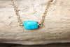 Dainty Real Turquoise Bar Necklace