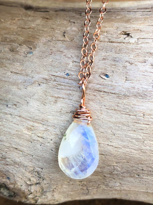 Rainbow Moonstone Necklace - Moonstone Jewelry - Crystal Healing Gift –  Catching Wildflowers