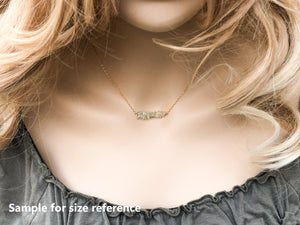 Raw Aquamarine Crystal Bar Necklace - March Birthstone - Pisces Zodiac - Throat Chakra