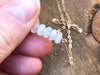 Rainbow Moonstone Bar Necklace - June Birthstone - Gemini Zodiac - Crown Chakra