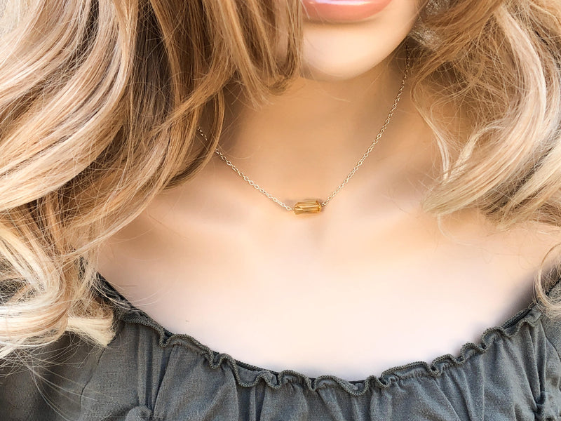 Faceted Citrine November Birthstone Necklace By Moon Lotus Crystals