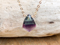 Rainbow Fluorite Pendant Necklace  Pendant - Chakra Crystal Necklace