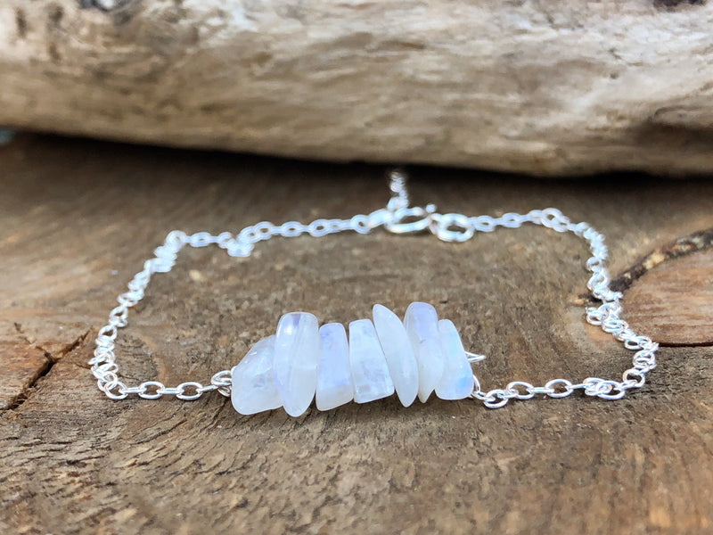 Dainty Rainbow Moonstone Bracelet By Moon Lotus Crystals