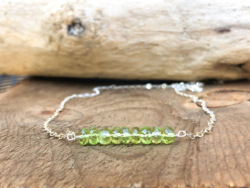 Peridot Bar Necklace