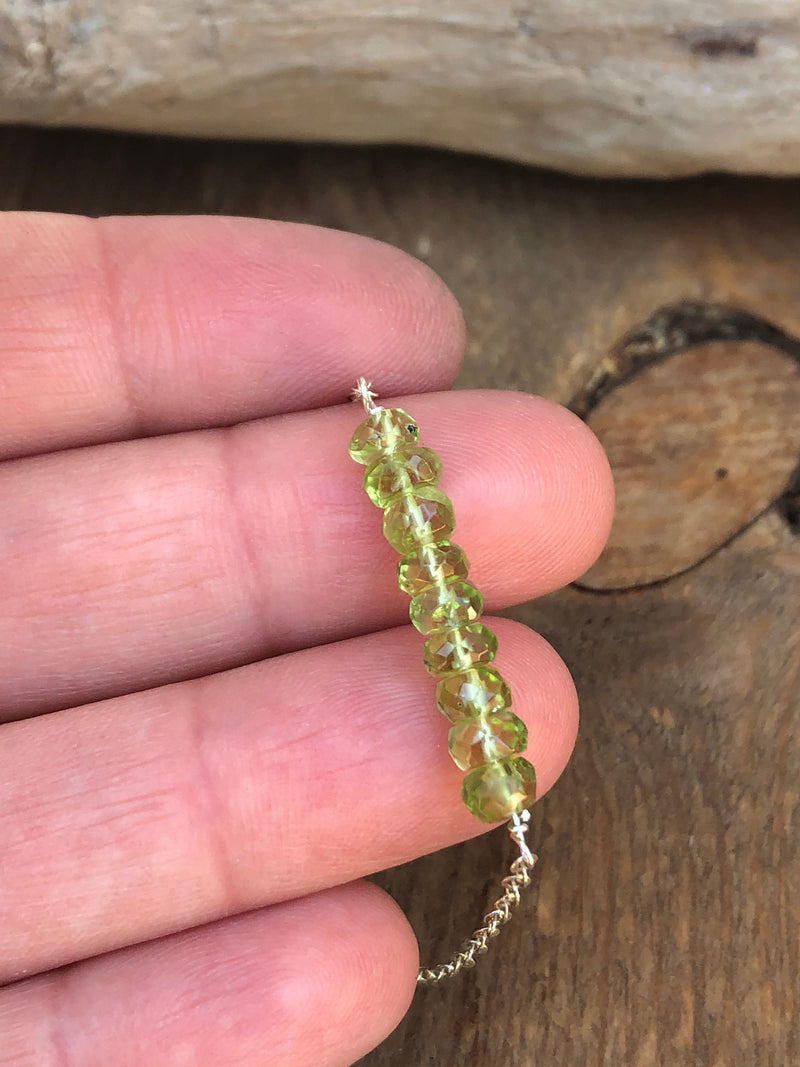 Peridot Bar Necklace