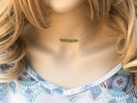 Peridot Bar Necklace