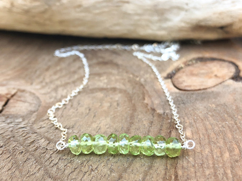 Peridot Bar Necklace